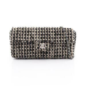 Chanel East West Shoulder Bag Black White